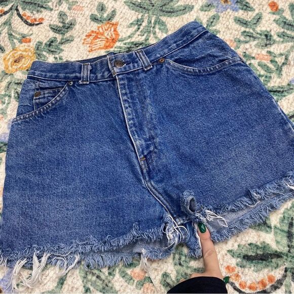 VTG Levi’s Rare Orange Tab High Rise Cut of shorts Size 24 100% cotton - Picture 3 of 9